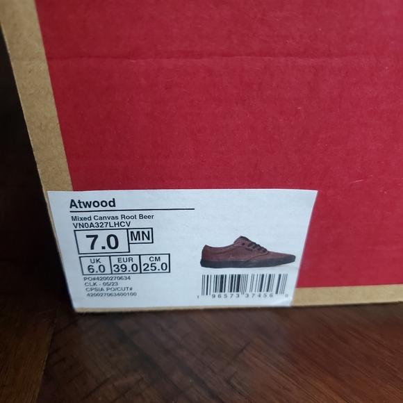 Vans Atwood Mixed Canvas Root Beer Men Size 7, equivalent to Women Size 8.5 - Picture 10 of 10